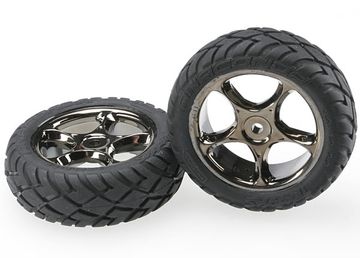 Tires & Wheels Anaconda/Tracer Black Chrome 2.2 Front (2) in the group Brands / T / Traxxas / Tires & Wheels at Minicars Hobby Distribution AB (422479A)