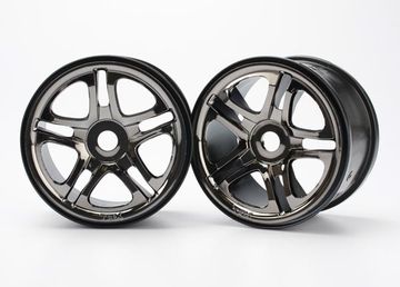 Wheels Split-Spoke Black Chrome (17mm) 3.8 (2) in the group Brands / T / Traxxas / Tires & Wheels at Minicars Hobby Distribution AB (425172A)