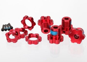 Wheel Hub & Nuts 17mm Aluminium Red (4) in the group Brands / T / Traxxas / Spare Parts at Minicars Hobby Distribution AB (425353R)