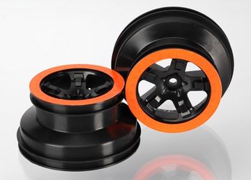 Wheels SCT Black-Orange  2.2/3.0 2WD Front (2) in the group Accessories & Parts / Car Tires & Wheels at Minicars Hobby Distribution AB (425870X)