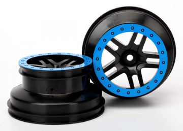 Wheels SCT Split-Spoke Black-Blue 2.2/3.0 4WD/2WD Bak (2) in the group Brands / T / Traxxas / Tires & Wheels at Minicars Hobby Distribution AB (425884A)