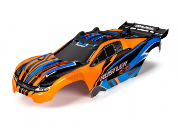 Body Rustler 4x4 Orange & Blue Complete Clipless in the group Brands / T / Traxxas / Bodies & Accessories at Minicars Hobby Distribution AB (426734T)