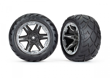 Tires & Wheels Anaconda/RXT Black & Chrome 2,8 2WD Rear (TSM-Rated) (2) in the group Brands / T / Traxxas / Tires & Wheels at Minicars Hobby Distribution AB (426768X)