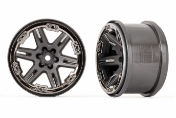 Wheels RXT Gray - Black Chrome 2.8 (2) in the group Brands / T / Traxxas / Tires & Wheels at Minicars Hobby Distribution AB (426772-BLKCR)