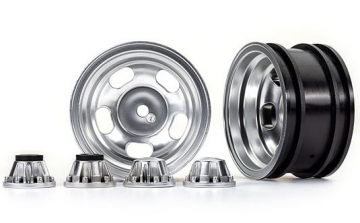 Wheels Satin Chrome 2.2 + Center Caps (for Stub Axle #8225A) in the group Brands / T / Traxxas / Tires & Wheels at Minicars Hobby Distribution AB (428158)
