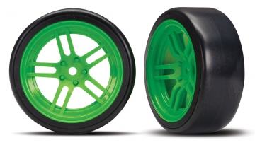 Tires & Wheels Drift 1.9 on Green Split-spoke Front (2) in the group Brands / T / Traxxas / Tires & Wheels at Minicars Hobby Distribution AB (428376G)