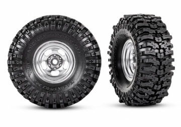 Tires & Wheels Mickey Thompson Baja Pro Xs/ Satin Chrome 2.4x1.0 (2) in the group Brands / T / Traxxas / Tires & Wheels at Minicars Hobby Distribution AB (429872)