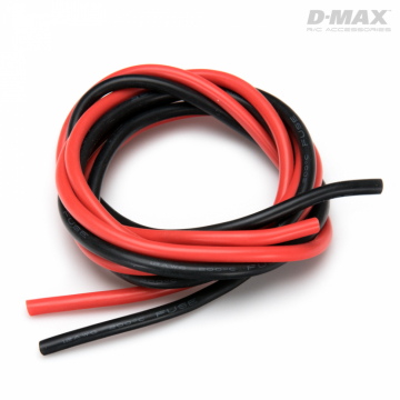 Kabel Rd & Svart 12AWG D2.8/4.6mm x 1m i gruppen Fabrikat / D / DynoMAX / Kablar & Kontakter hos Minicars Hobby Distribution AB (B9236)