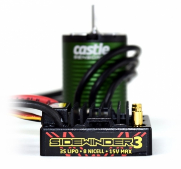 SIDEWINDER 3 ESC 12V 1/10 med 1406-4600KV Sensormotor i gruppen Fabrikat / C / Castle Creations / ESC & Combo Bil 1/10 hos Minicars Hobby Distribution AB (CC010-0115-05)