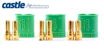 Polarized Bullet Conn.  Male 4mm 3set in the group Brands / C / Castle Creations / Cables & Connectors at Minicars Hobby Distribution AB (CC011-0075-00)