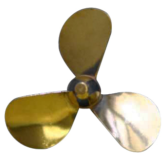 Brass Prop 3-Blade Left 2 dia in the group Brands / D / Dumas / Boat Propellers at Minicars Hobby Distribution AB (DU3113)