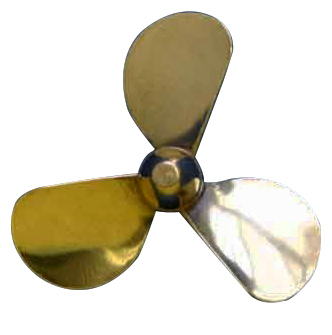 Brass Prop 3-Blade Left 1-3/4 dia in the group Brands / D / Dumas / Boat Propellers at Minicars Hobby Distribution AB (DU3115)