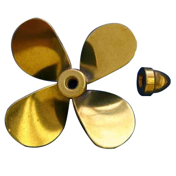 Brass Prop 4-Blade Left 2.5'' dia in the group Brands / D / Dumas / Boat Propellers at Minicars Hobby Distribution AB (DU3128)