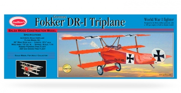 Fokker Triplane Laser-Cut Guillow in der Gruppe Hersteller / G / Guillows / Wooden Models bei Minicars Hobby Distribution AB (GU0204LC)