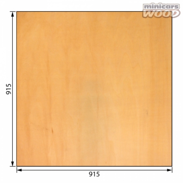Basswood Plywood 1.5 x 915 x 915 mm 3-ply in the group Brands / M / Minicars Wood / Plywood Sheet at Minicars Hobby Distribution AB (MW2-15-915-915)
