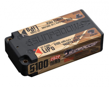 Li-Po Battery 2S 7,4V 5100mAh 100C Shorty Gold in der Gruppe Hersteller / S / Sunpadow / Sunpadow Batterier bei Minicars Hobby Distribution AB (SW554383)