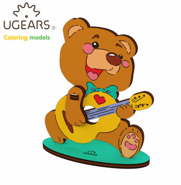 Ugears Bear-Cub - 4Kids in der Gruppe Baumaterialien / Holz- und Metallmodelle / Holzmodell mechanisch bei Minicars Hobby Distribution AB (UG10002)