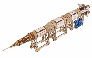 Ugears NASA Saturn V in der Gruppe Baumaterialien / Holz- und Metallmodelle / Holzmodell mechanisch bei Minicars Hobby Distribution AB (UG70257)