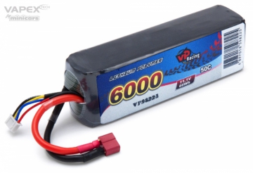 Li-Po Batteri 3S 11,1V 6000mAh 50C T-Kontakt i gruppen Tillbehr & Delar / Batterier & Tillb. hos Minicars Hobby Distribution AB (VP98225)