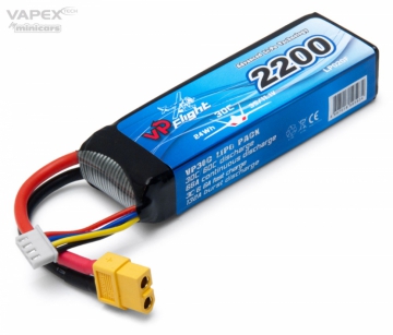 Li-Po Batteri 3S 11,1V 2200mAh 30C XT60-kontakt i gruppen Tillbehr & Delar / Batterier & Tillb. hos Minicars Hobby Distribution AB (VPLP020FXT)
