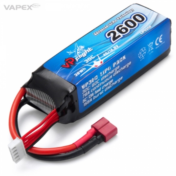 Li-Po Battery 4S 14,8V 2600mAh 30C T-connector in der Gruppe Hersteller / V/W / Vapex / Li-Po Batteries bei Minicars Hobby Distribution AB (VPLP026FD)