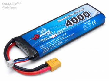 Li-Po Batteri 2S 7,4V 4000mAh 25C XT60-Kontakt i gruppen Tillbehr & Delar / Batterier & Tillb. hos Minicars Hobby Distribution AB (VPLP040FXT)