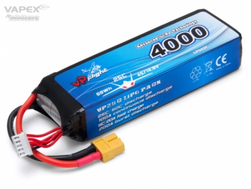 Li-Po Batteri 4S 14,8V 4000mAh 25C XT60-Kontakt i gruppen Tillbehr & Delar / Batterier & Tillb. hos Minicars Hobby Distribution AB (VPLP042FXT)