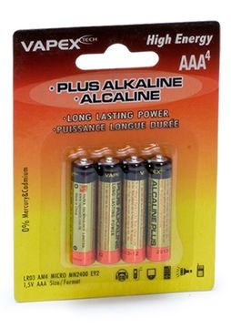 Plus Alkaline Batteries AAA (4) in the group Brands / V/W / Vapex / Consumer Batteries at Minicars Hobby Distribution AB (VPLUS4AAA)