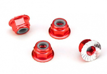 Lock Nut Flanged M4 Alu Red (4) in the group Brands / T / Traxxas / Hardware at Minicars Hobby Distribution AB (421747A)