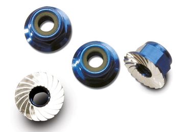 Lock Nut Flanged M4 Alu Blue (4) in der Gruppe Hersteller / T / Traxxas / Hardware bei Minicars Hobby Distribution AB (421747R)