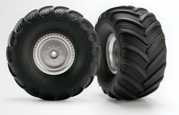 Tires & Wheels Terra Groove/Satin Chrome 2.0/3.0 Truck (2) in the group Brands / T / Traxxas / Tires & Wheels at Minicars Hobby Distribution AB (423663)