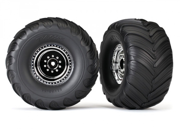 Tires & Wheels Terra Groove/Satin Chrome 2.2/3.0 Truck (2) in the group Brands / T / Traxxas / Tires & Wheels at Minicars Hobby Distribution AB (423665X)