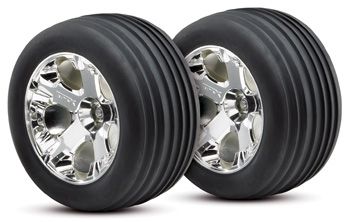 Tires & Wheels Ribbed/All-Star Chrome 2,8 Front  (2) in the group Brands / T / Traxxas / Tires & Wheels at Minicars Hobby Distribution AB (423771)