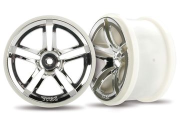 Wheels Twin-Spoke Chrome 2.8 (2) in the group Brands / T / Traxxas / Tires & Wheels at Minicars Hobby Distribution AB (423774)