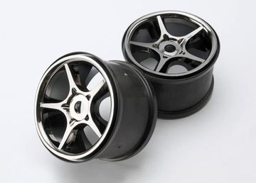 Wheels Gemini Black Chrome (17mm) 3.8 (2) in the group Brands / T / Traxxas / Tires & Wheels at Minicars Hobby Distribution AB (425372X)