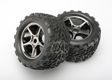 Tires & Wheels Talon/Gemini Black Chrome (17mm) 3,8 TSM (2) in the group Brands / T / Traxxas / Tires & Wheels at Minicars Hobby Distribution AB (425374X)