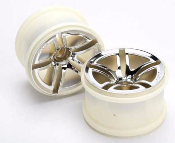 Wheels Twin-Spoke Chrome (Nitro Front) 2.8 (2) in the group Brands / T / Traxxas / Tires & Wheels at Minicars Hobby Distribution AB (425574)