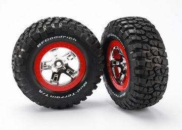 Tires & Wheels, BFGoodrich/SCT Chrome-Red 4WD/2WD Rear (2) in the group Accessories & Parts / Car Tires & Wheels at Minicars Hobby Distribution AB (425867)