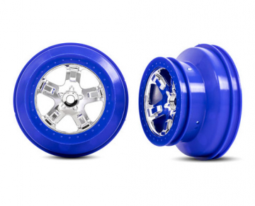 Wheels SCT Chrome-Blue 2.2/3.0 4WD/2WD Front (2) in the group Brands / T / Traxxas / Tires & Wheels at Minicars Hobby Distribution AB (425868A)