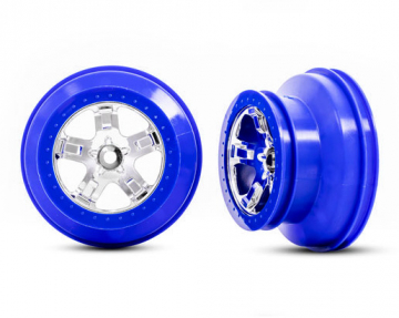Wheels SCT Chrome-Blue 2.2/3.0 2WD Front (2) in the group Brands / T / Traxxas / Tires & Wheels at Minicars Hobby Distribution AB (425870A)
