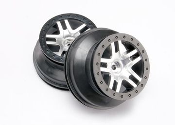 Wheels SCT Split-Spoke Satin Chrome-Black 2WD Front (2) in the group Brands / T / Traxxas / Tires & Wheels at Minicars Hobby Distribution AB (425876)