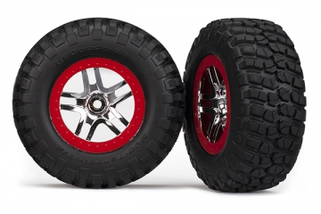 Tires & Wheels BFGoodrich S1/S-Spoke Chrome Red 2WD Front in the group Brands / T / Traxxas / Tires & Wheels at Minicars Hobby Distribution AB (425877R)