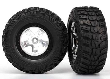 Tires & Wheels Kumho/SCT Satin Chrome 4WD/2WD Rear (2) in the group Brands / T / Traxxas / Tires & Wheels at Minicars Hobby Distribution AB (425880X)
