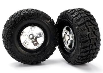 Tires & wheels, assembled, glued (SCT satin chrome, beadlock in the group Brands / T / Traxxas / Tires & Wheels at Minicars Hobby Distribution AB (425881X)