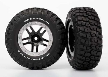 Tires & Wheels BFGoodrich/S-Spoke Black-Satin 4WD/2WD Rear in der Gruppe Hersteller / T / Traxxas / Tires & Wheels bei Minicars Hobby Distribution AB (425883)