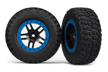 Tires & Wheels BFGoodrich/S-Spoke Black-Blue 4WD/2WD Bak (2) in the group Brands / T / Traxxas / Tires & Wheels at Minicars Hobby Distribution AB (425883A)