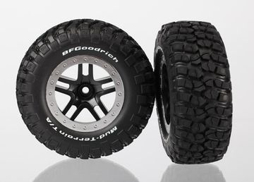 Tires & Wheels BFGoodrich/S-Spoke Black-Satin 2WD Front (2) in the group Brands / T / Traxxas / Tires & Wheels at Minicars Hobby Distribution AB (425885)