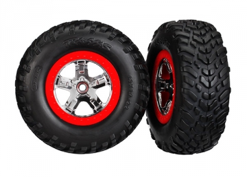 Tires & Wheels SCT/SCT Chrome-Red 4WD/2WD Rear TSM (2) in the group Brands / T / Traxxas / Tires & Wheels at Minicars Hobby Distribution AB (425887)
