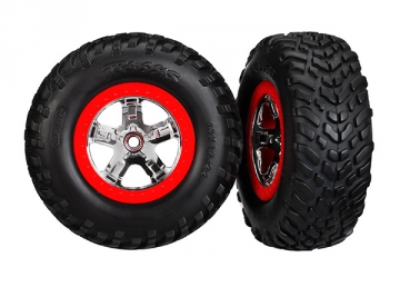 Tires & Wheels SCT/SCT Chrome-Red 2WD Front (2) in the group Brands / T / Traxxas / Tires & Wheels at Minicars Hobby Distribution AB (425888)