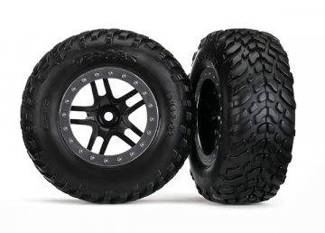 Tires & Wheels SCT/S-Spoke Black-Satin 4WD/2WD Rear TSM in the group Brands / T / Traxxas / Tires & Wheels at Minicars Hobby Distribution AB (425889)